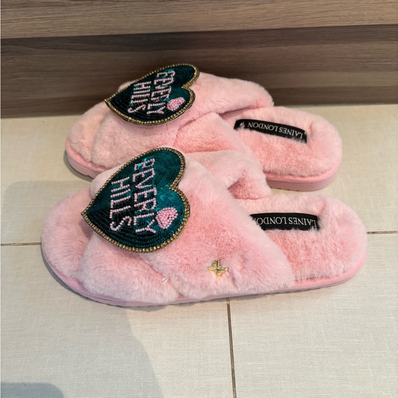 Laines London Pink Beverly Hills Slippers Size 5-6 - Picture 3 of 5
